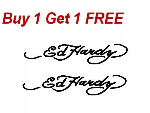 Ed Hardy Vinyl Decal Bumper Sticker (2) HOT Decal - Ed Hardy Signature WoW