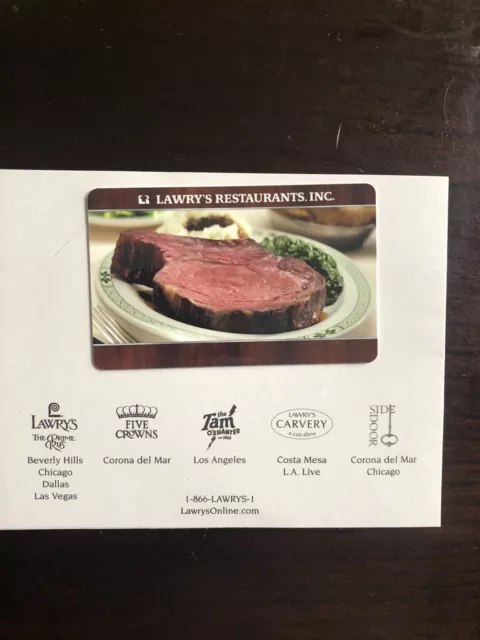 lawry's gift card 100.00