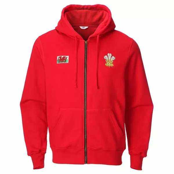 Welsh hoodie men Welsh rugby hoodie in red zip