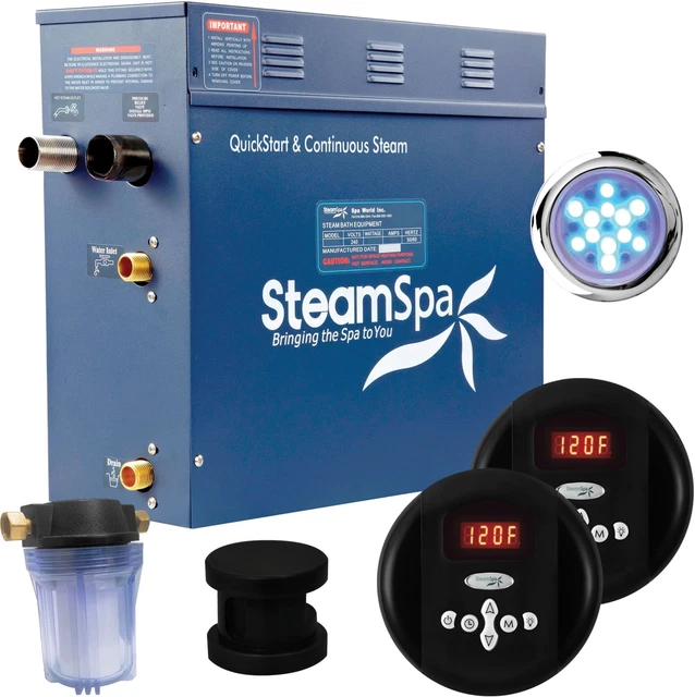 Generador de baño de vapor SteamSpa RY450 Royal 4,5 KW QuickStart - negro