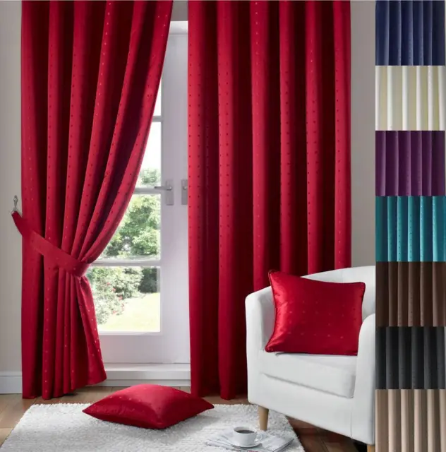 1 PAIR MADISON FULLY LINED PENCIL PLEAT CURTAINS ~ FREE Tiebacks Many Colours