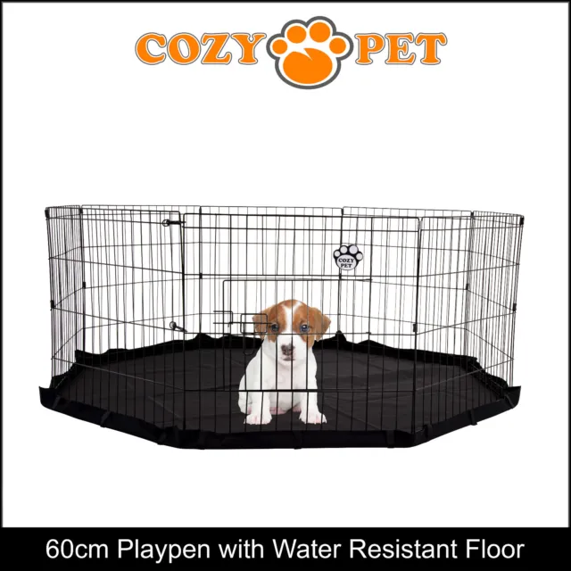 Playpen 60cm with Floor Cozy Pet Dog Rabbit Puppy Play Pen Cage Run crate PP01