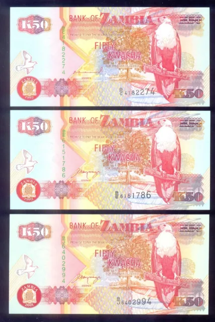 Zambia  50 Kwacha  1992 - 2009  P37a,b,c,d,f,h  UNC