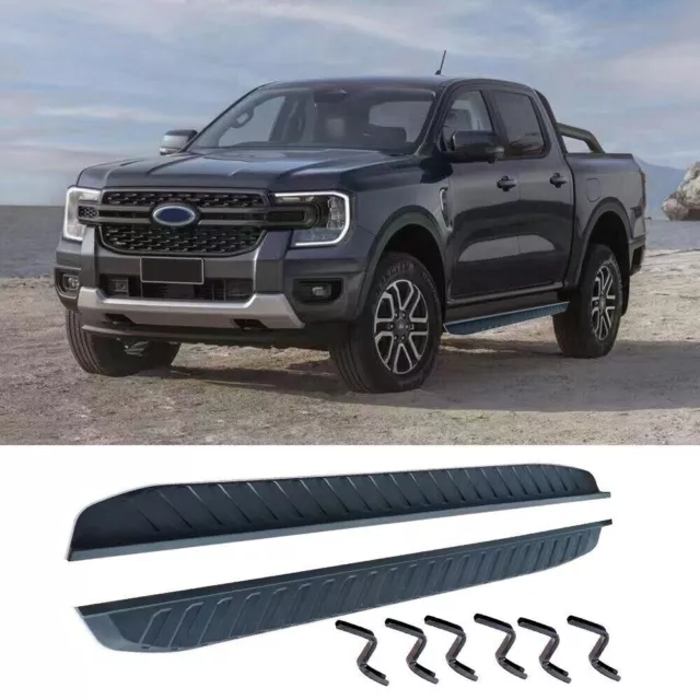 2PCS Fits for Ford Ranger 2023 2024 Fixed Side Step Running Board Nerf Bar