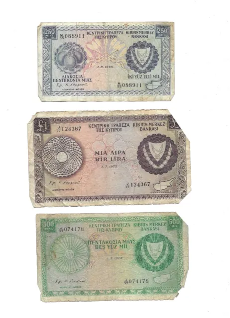 LOT 3 Banknotes Bank of Cyprus Banknote Collection Mix