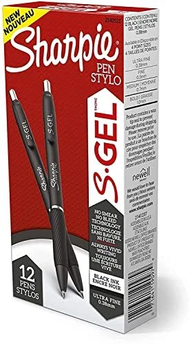 SHARPIE S- Pens Ultra Fine Point 0.38mm Black 12 Count