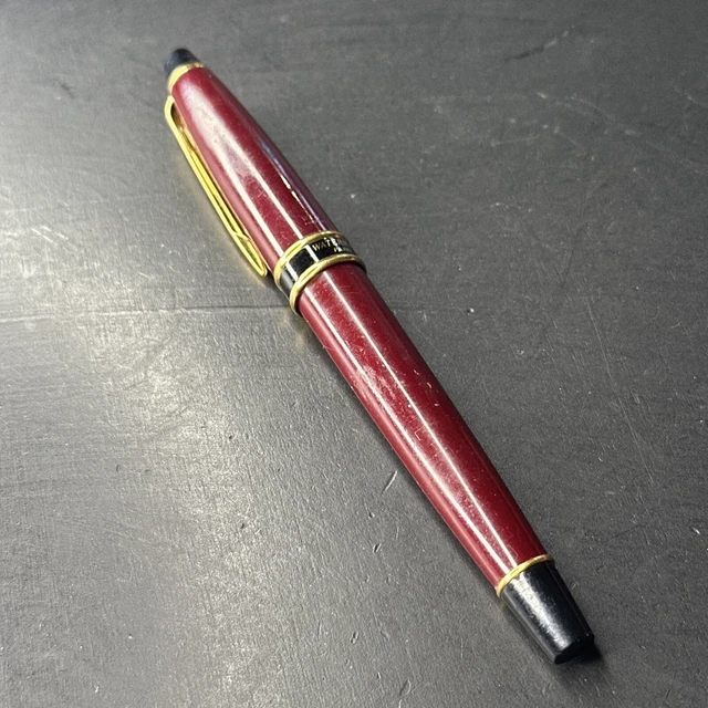 Stylo Plume Ancien Waterman Laqué Blanc Et Rouge - Bon état, Compatible Cartouches, Collection