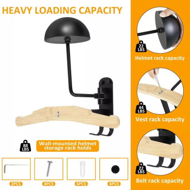 Motorrad-Helmhalter, Wandhalterung, Helme, Display-Halter, 180-Grad-Schlüssel,