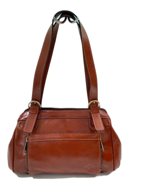 NWT Patricia Nash WAVERLEY Vintage Veg Tan Smooth Leather Shoulder Bag $299 2