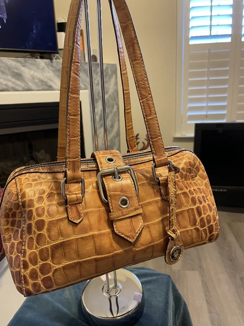 Dooney & Bourke Croc Embossed Leather Nile Collection Barrel Satchel  P 17
