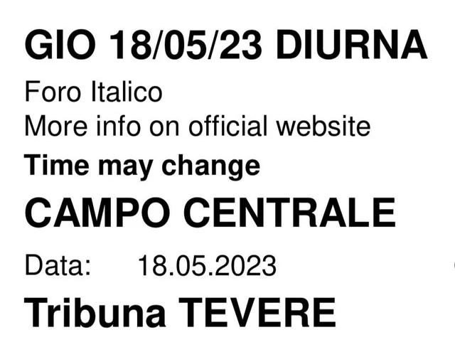 Biglietto Internazionali Roma 18/05