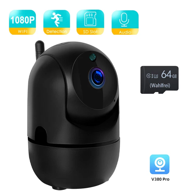 1080P HD Babyphone IP Kamera mit WIFI Wlan IR Nachtsicht Kamera Monitor CCTV 360
