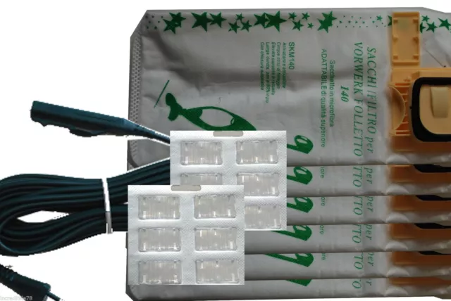 cavo 7 metri 12 sacchetti filtro  12 profumi per vorwerk folletto vk 140 VK 150