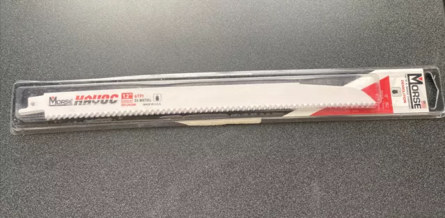 MK Morse RB126206T03 12" x 7/8" x .062 6 TPI HAVOC Recip BiMetal Blades, 3 ct