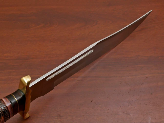 Custom Hand Made D2 Blade Bowie Hunting Knife- Stained Engraved Bone  - Za-3086 9