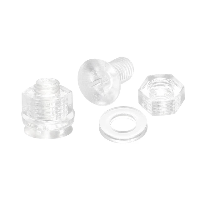 M6 x 12mm Plastica Phillips Macchina Viti con Dadi e Rondelle Piatte, 20 Set