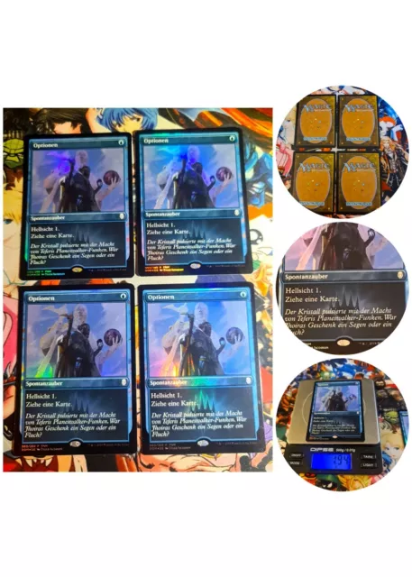 Mtg 4× Opt Foil Friday Night Promo 🇩🇪 Nm Magic The Gathering 2018 Cards Karten