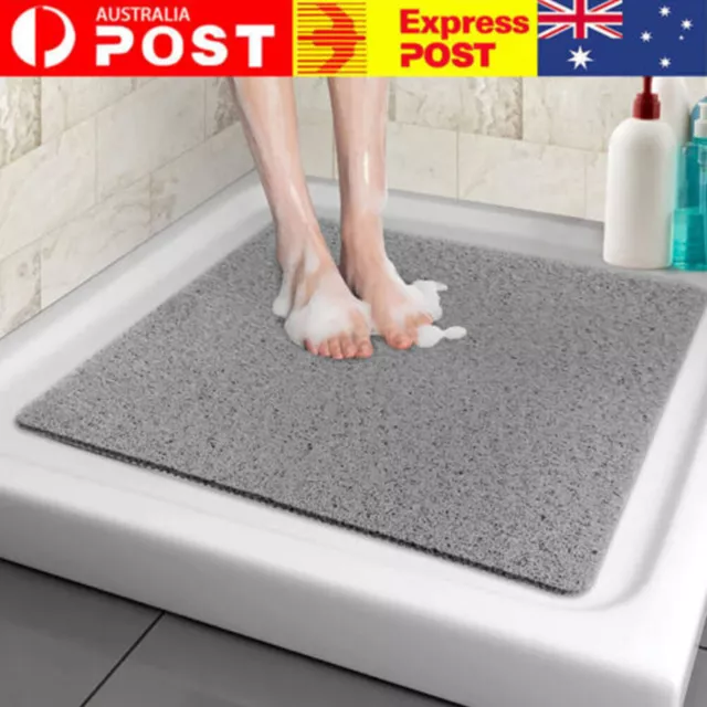 Non Slip Shower Rug Water Drains Bathroom Bath Mat Anti Slip Loofah Carpet AU