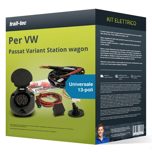 e-kit uni 13 poli adatto per VW Passat Variant Station wagon 14- trail-tec Nuovo