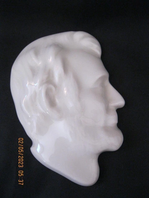 Vintage Abraham Lincoln ROCKPORT- Indiana American Art Pottery Bust Paperweight