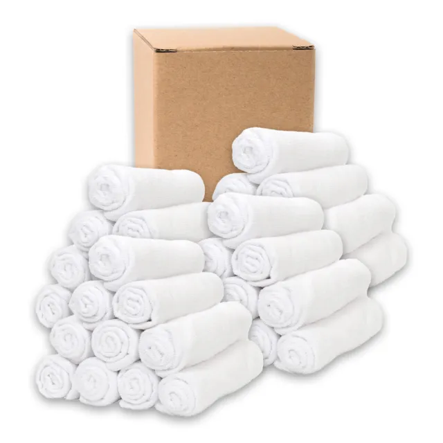 12 Pack of Hand Towels - 15 x 24 Soft Microfiber Material Reusable Color Options