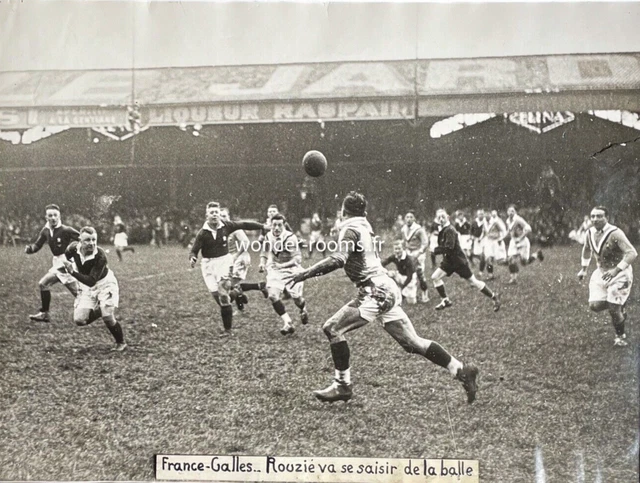 RUGBY - 1936 - Grande Photo de presse - 30x40cm - FRANCE / GALLES - Rouzié