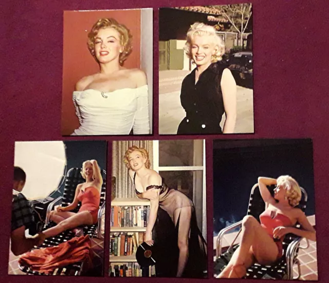 Marilyn Monroe - 5 postcard-sized full-colour photo prints on art card NEAR-MINT