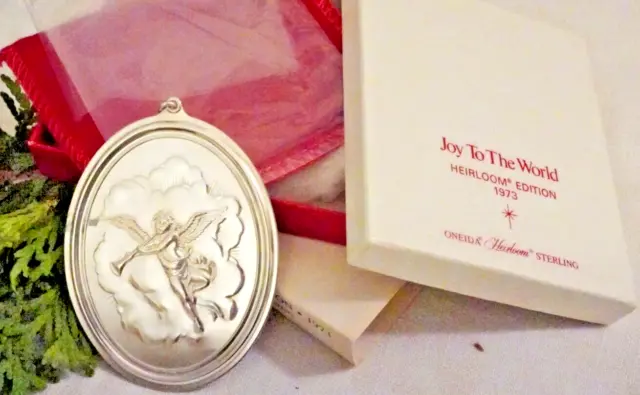 VTG Oneida ''Joy to the World'' Sterling Silver Christmas Ornament New Old Stock