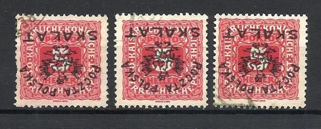 Poland Austria local  1919 SKAŁAT ISSUE INVERTED  MH* signed full set ovpt