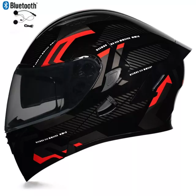 ECE Bluetooth Modular Motorcycle Helmet Full Face Dual Lens Flip Up Helmet DOT