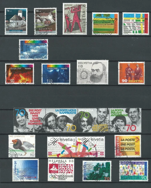 Schweiz ab 1997 Lot mit 22 verschiedene Marken gestempelt