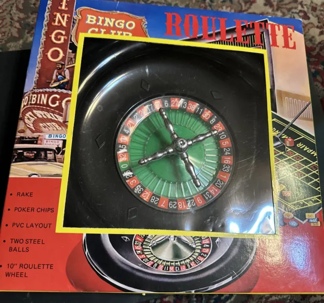 Vintage Roulette Game, Chips, Mat, 2 Steel Balls