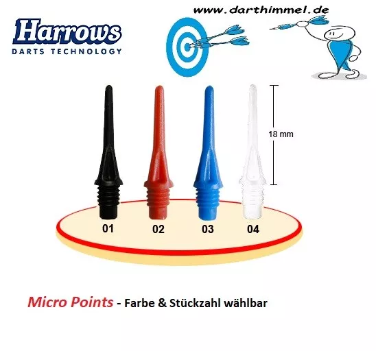 Dart Harrows Micro Point Spitzen Kurz Softdart 2ba Points -Farbe/Stück wählbar-