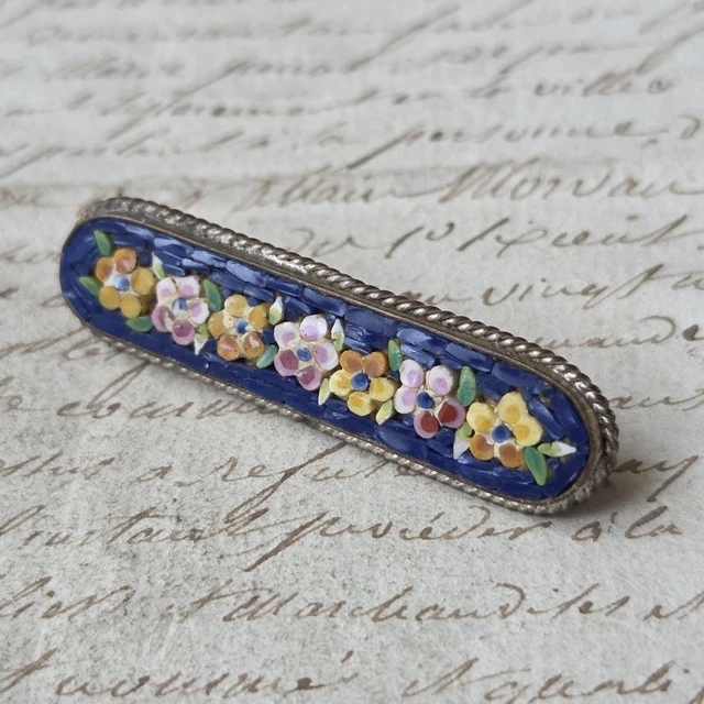 Broche Ancienne Micro Mosaïque Luth Ou Mandoline - Occasion