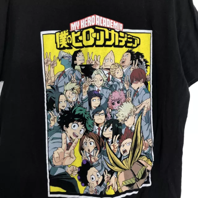 My Hero Academia Mens Womens Funimation L Crew Neck T-Shirt Black Graphic Fun