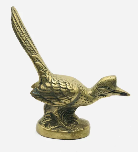 Vintage Brass Metal Running Road Runner Bird Figurine