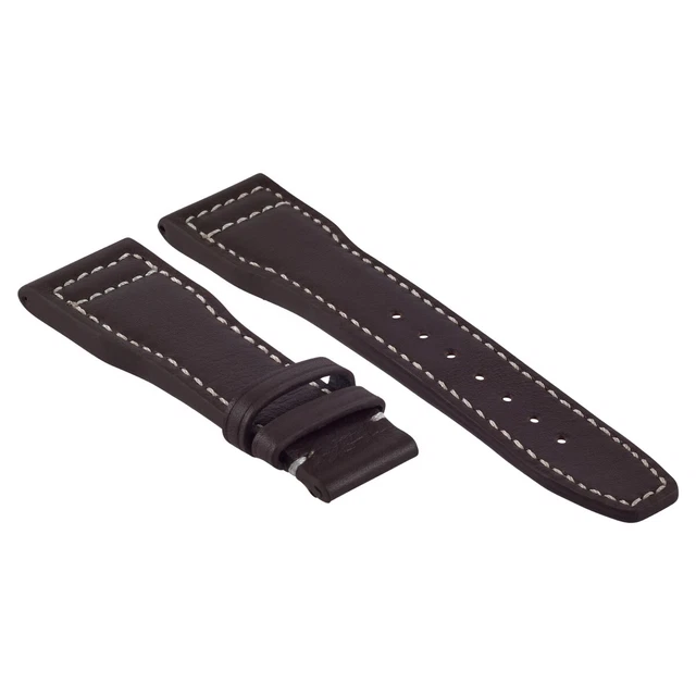 Cinturino Orologio In Pelle Di Vitello Nero 18mm - Con Fibbia Oro - Foto 11