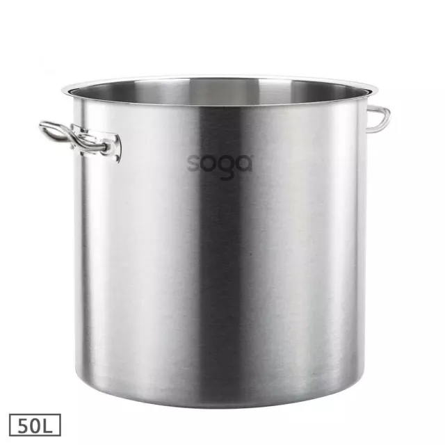 SOGA Stainless Steel Stockpot 50L Without Lid Cookware Stock Pot