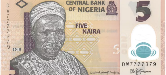 Un billet de 5 Naira 2018 Nigeria neuf unc