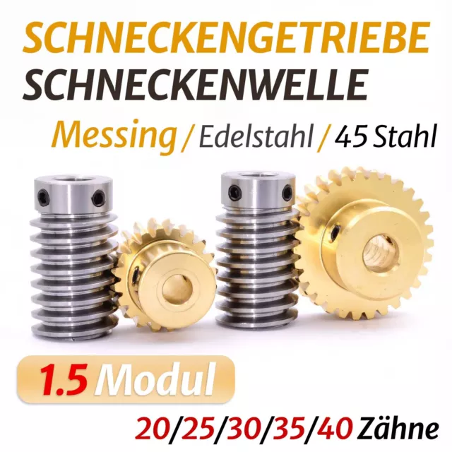 1,5 modulo da 20 a 40 denti ottone ingranaggi a vite senza fine Worm ingranaggi ruota a vite senza fine