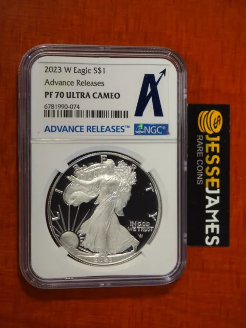 In Stock 2023 W Proof Silver Eagle Ngc Pf70 Ultra Cameo Advance Releases A Label