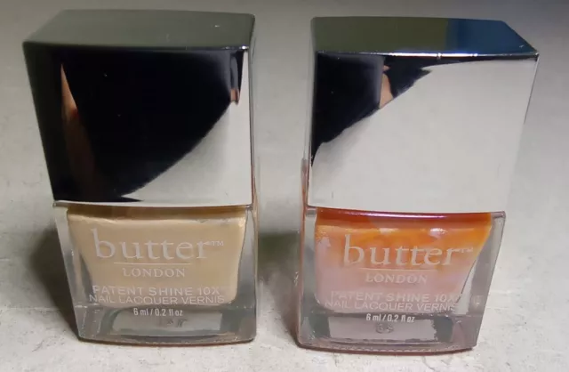 Butter London Patent Shine 10X Nail Lacquer Vernis 0.2 oz Each. Lot of 2
