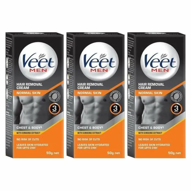 Crème dépilatoire Veet pour hommes peau normale - 50 g chacun (lot de 3)...