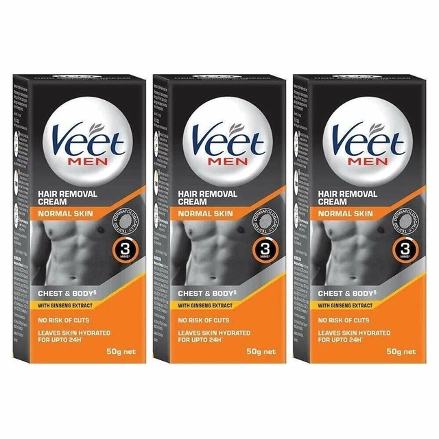 Crème dépilatoire Veet pour hommes peau normale - 50 g chacun (lot de 3)...