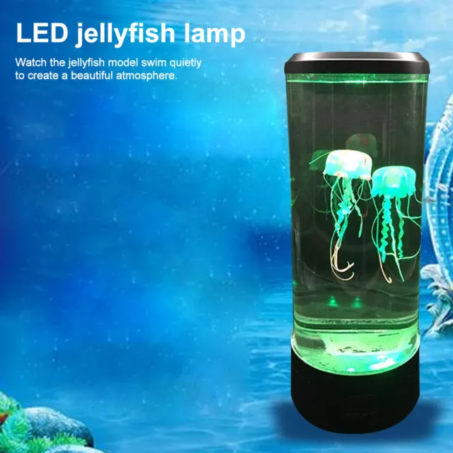 LED USB Jellyfish Aquarium Fish Tank Lamp Color Changing Bedside Night Light~