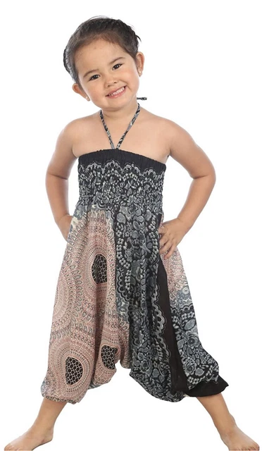 Lofbaz Kids Harem Thai Aladdin Pirate Children Pants Bohemian Baggy Hippie 4-5Y