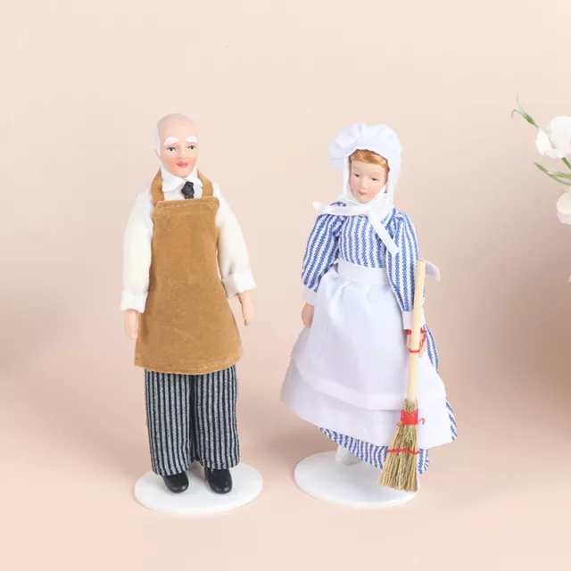 1:12 miniatura mini bambola vittoriana modello servant chef decorazione casa delle bambole