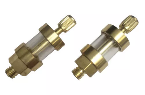 2 x Tiny Brass Drip Feed Oilers 31mm high X 11mm diameter Oiler RDGTools