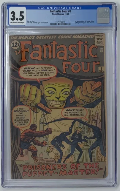 Fantastic Four #8 CGC 3.5 1962 1st appearance of the Puppet Master