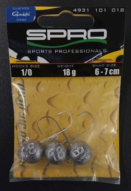 Spro Gamakatsu Round Jighead Jig 22 Gr. 1/0 18g Jigkopf Head Jigkopfhaken NEW